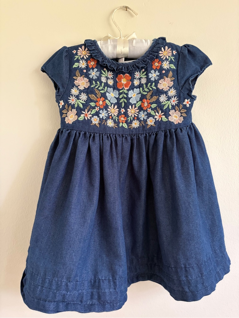 Bonnie Jean Navy Embroidered Floral Dress